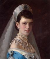 Ivan Nikolaevich Kramskoy - Portrait of Empress Maria Fyodorovna in a Head Dress Decorated with Pearls